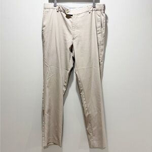 Peter Millar Khaki Straight Leg Chino Pants Polyester Golf Casual Size 36/32